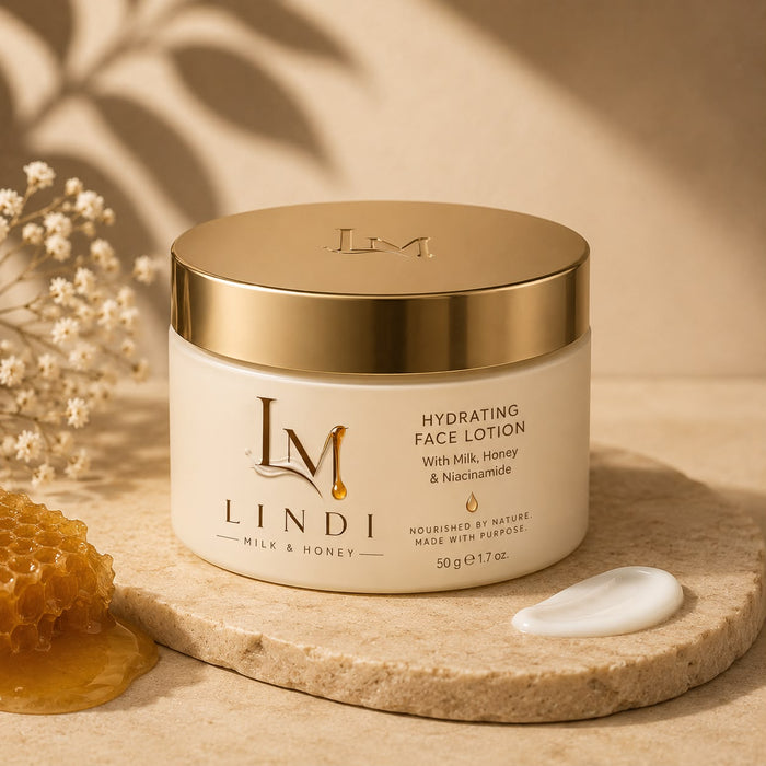 LINDI Hydrating Face Lotion with Milk, Honey & Niacin-amide – 50g
